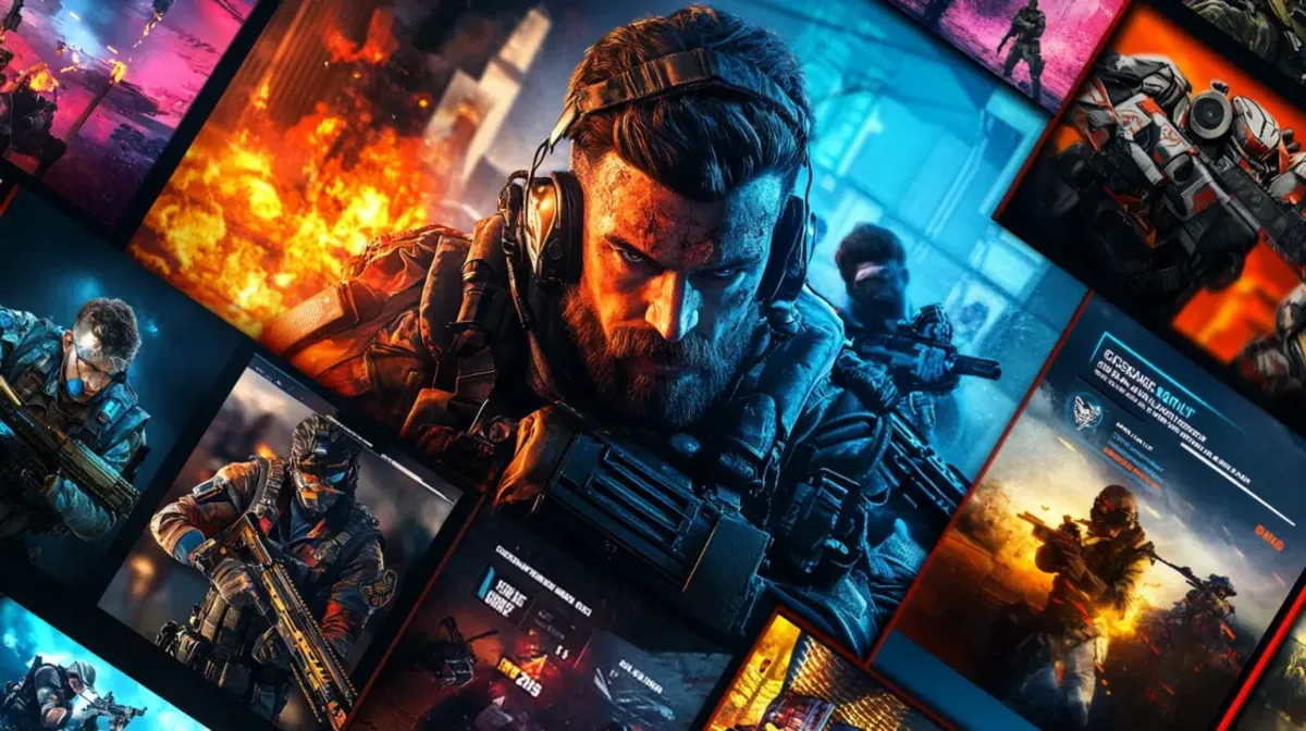 An elegant woman with dark hair in a dimly lit, neon casino environment holds up two smartphones, both displaying the vibrant interface of a gaming application with the word APP visible.