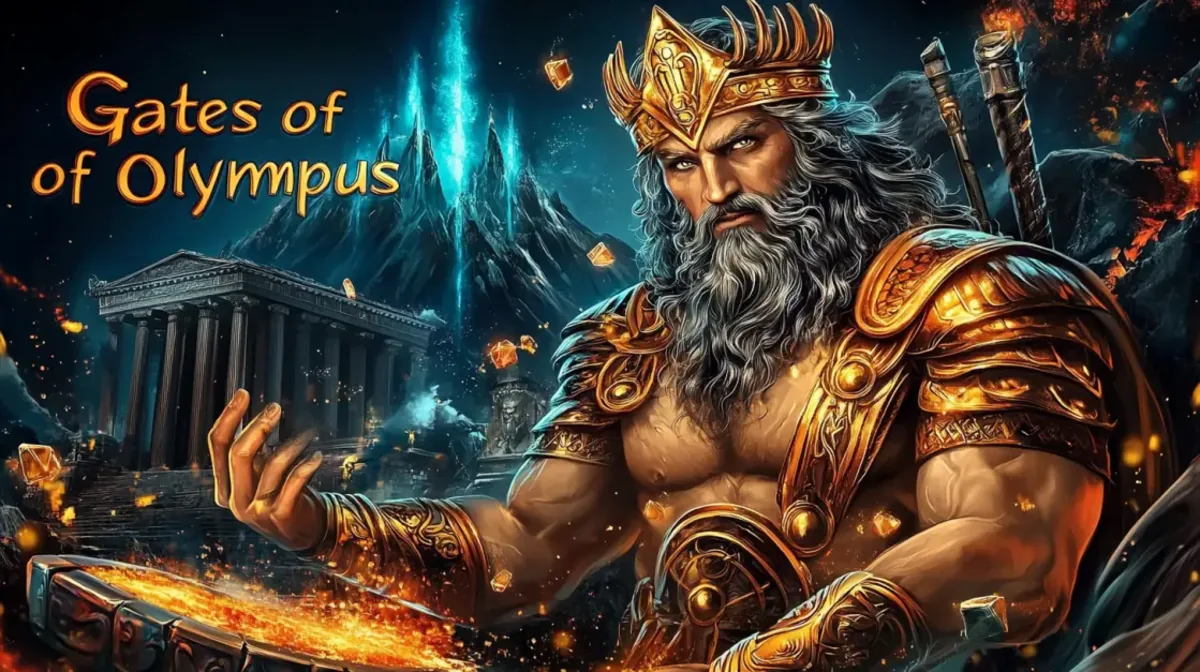 A stylish woman with pink-tinged hair wears large, round sunglasses with bitcoin symbols on them. She is in front of a bright purple slot machine with 7s on the reels, surrounded by floating bitcoin coins.